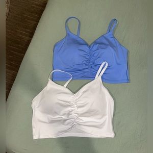 AERIE OFFLINE longline ruched sports bra Large (2 pack)